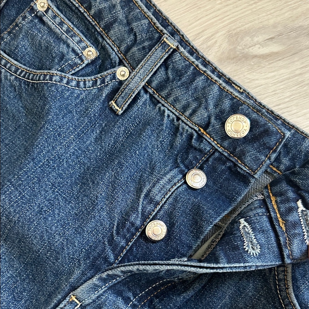 Topshop Dark Denim Pencil Skirt - Picture 4 of 8
